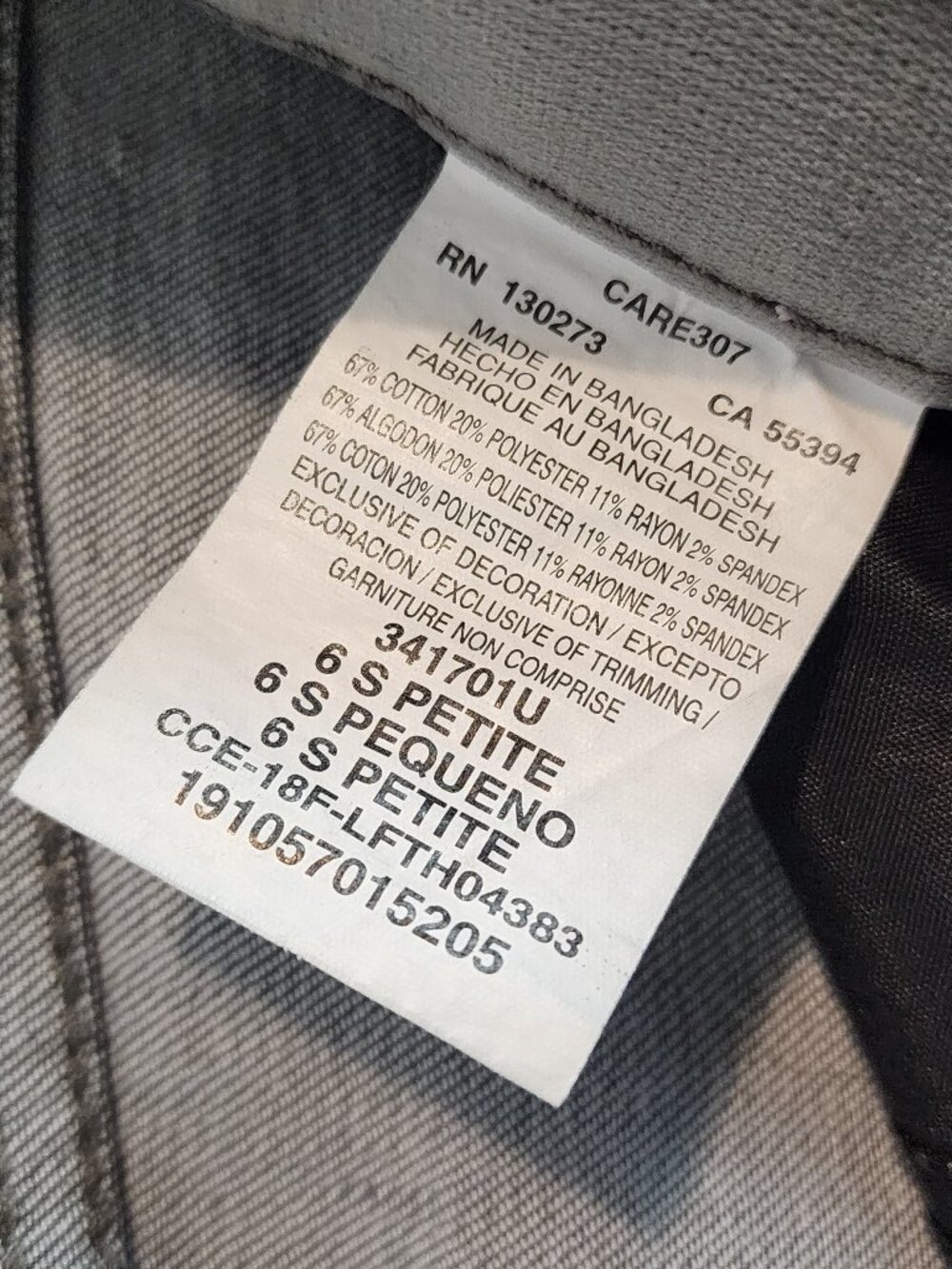 2/$25 Lee Regular Fit Straight Leg Gray Mid Rise Jeans Size 6 Short Petite - Picture 11 of 11